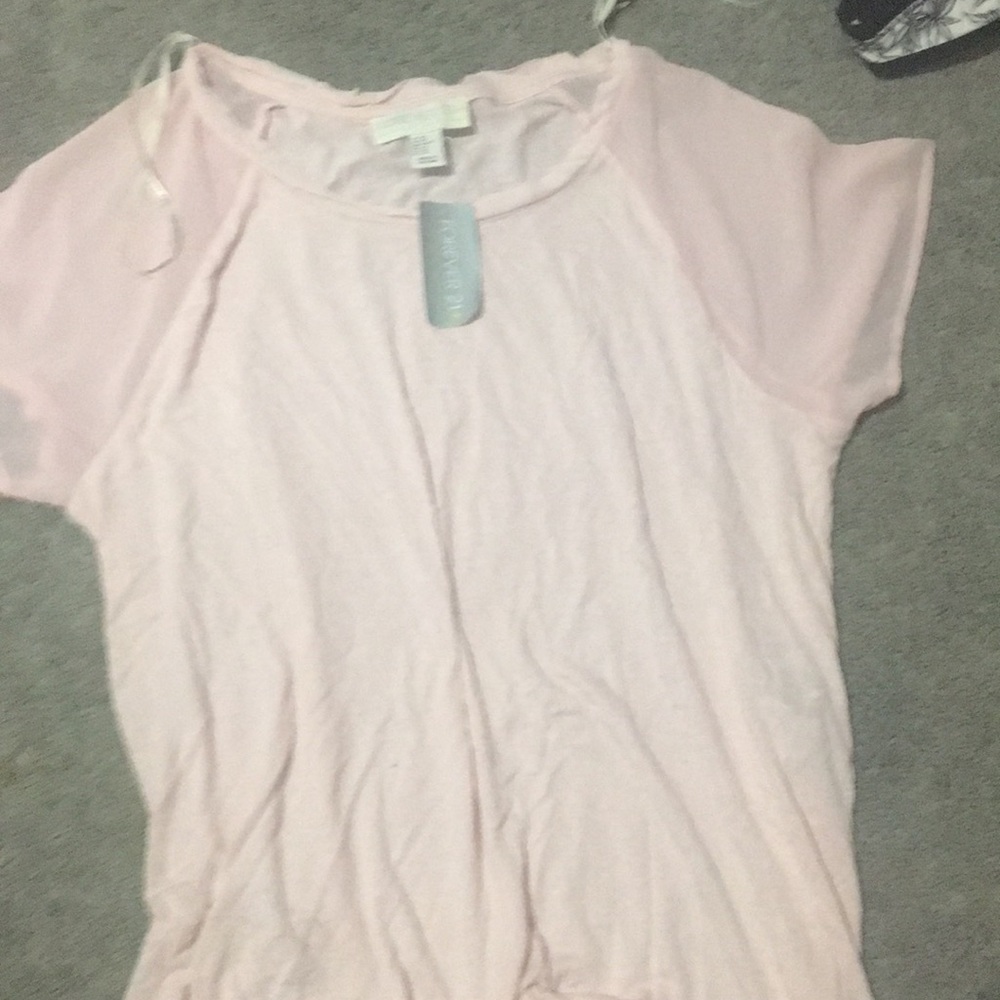 Blush pink plus size top